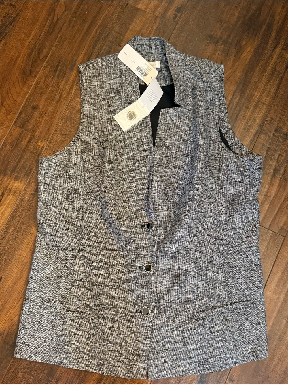 Chico's Lurex Tweed Zurich Vest Jacket Size 2 (Large) NWT